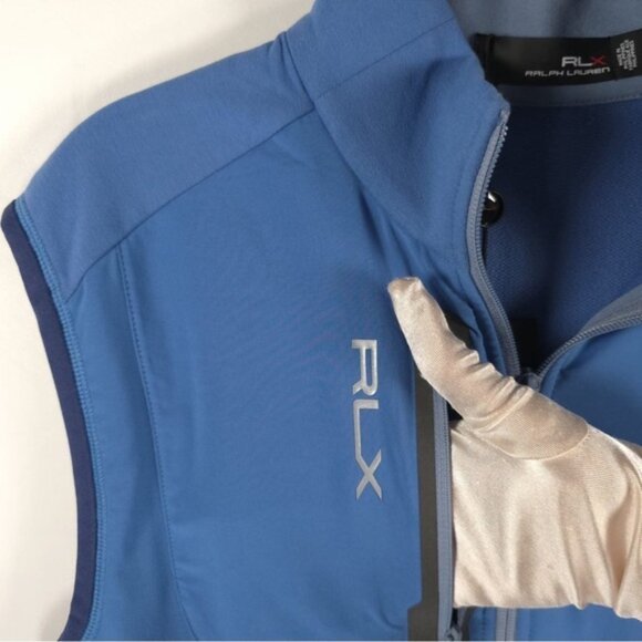 NWT RLX RALPH LAUREN GOLF Mock Neck Full Zip Wicking Tech Terry Hybrid Vest Sz S - Picture 8 of 14